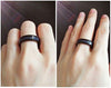 DRAGON Unisex 6 mm Black Celtic Dragon Blue Carbon Fiber Tungsten Carbide Ring Comfort Fit