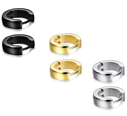 9 Pairs Stainless Steel Stud Earrings for Men Hoop Earrings Huggie Earring Set 18G-Earrings-Innovato Design-Innovato Design