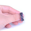 Women's Purple CZ Stone Promise Gift for Engagement Wedding Black Gold Plated Ring-Rings-Innovato Design-5-Innovato Design