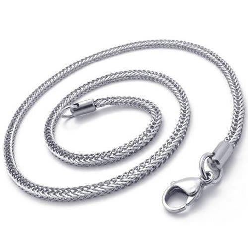 3.2mm Silver Stainless Steel Men Necklace Chain 18-32" inch, 3.2mm-Necklaces-KONOV-20.0 inches-Innovato Design