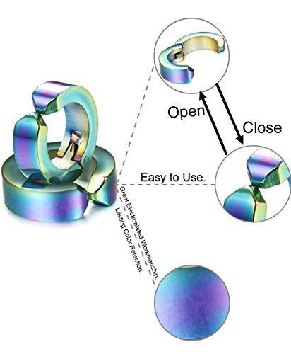 Stainless Steel Set Clip On Earrings for Men Women Hoop Huggie Earrings Non Piercing-Earrings-Innovato Design-4 Pairs-Innovato Design