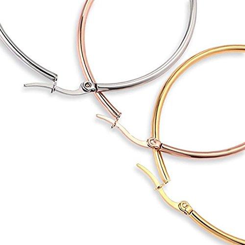 Stainless Steel 4 Pairs Stainless Steel Hoop Earrings Set for Women 30-60mm-Earrings-IPINK-4 Pairs of 30cm-Innovato Design