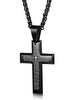 Jewelry Men's Stainless Steel Simple Black Cross Pendant Lord's Prayer Necklace 22 24 30 Inch - InnovatoDesign