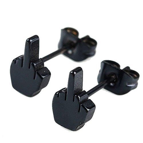 2 Pairs Finger Stainless Steel Stud Earrings-Earrings-Innovato Design-Innovato Design