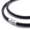 3 mm Men Women Genuine Leather Cord Necklace Chain Black-Necklaces-KONOV-16.0 inches-Innovato Design