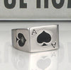 316L Stainless Steel Silver Tone Black Ace of Spades Poker Card Men's Ring Sizes 7-14-Rings-Innovato Design-7-Innovato Design