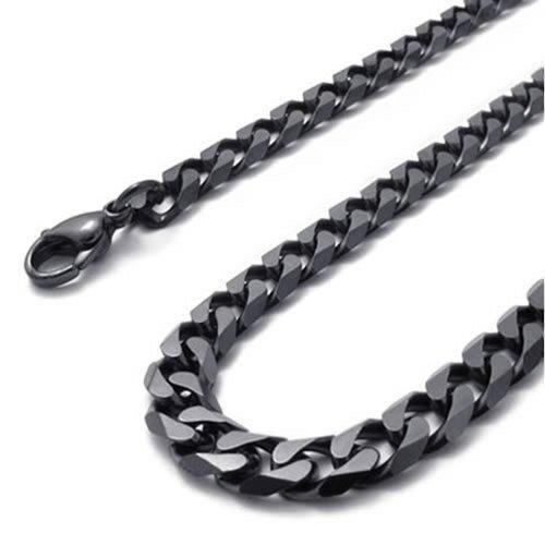 5mm Stainless Steel Men Necklace Chain 14-40" inches, Black, 5mm-Necklaces-KONOV-15.0 inches-Innovato Design