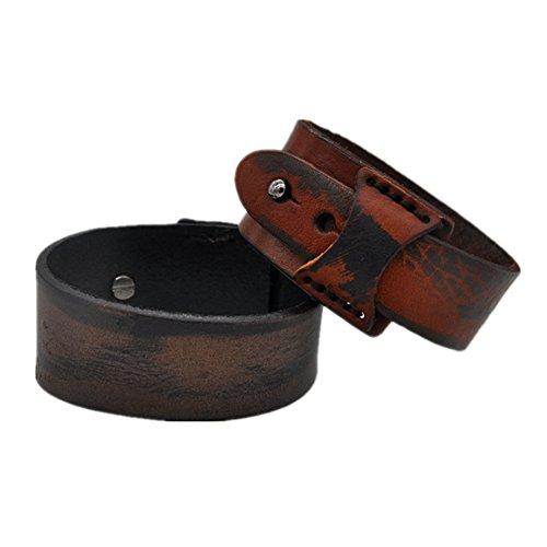 Men's Bracelet Vintage Genuine Leather Wrist Band Cuff Bracelet-Bracelets-Innovato Design-Black-Innovato Design