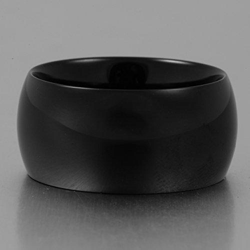Men 12mm Classic Black Tungsten Carbide Ring Wedding Engagement Domed High Polished Wide Smooth Band-Rings-Innovato Design-6-Innovato Design