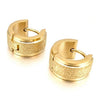 Men's Stainless Steel Stud Hoop huggie Earrings Gold Tone Matte - InnovatoDesign