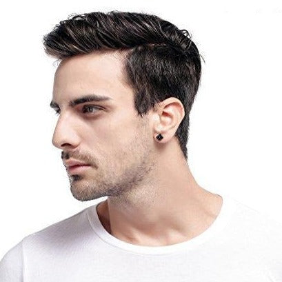 4 Pairs Stainless Steel Stud Earrings for Men Women Square Earrings CZ Inalid,6-8MM-Earrings-Innovato Design-4 Pairs 6mm-Innovato Design