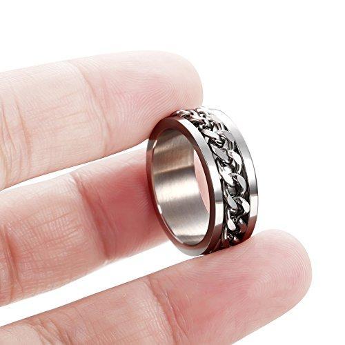 Stainless Steel Rings for Men Engagement Wedding Band Rotatable Chain Ring-Rings-Innovato Design-7-Innovato Design