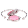 Exquisite Essential Oils Diffuser Bracelet Women Openable 30mm Round Locket Bangle Stainless Steel