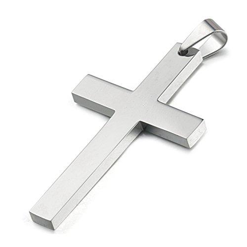 Stainless Steel Cross Pendant Chain Necklace for Men Women-Necklaces-Innovato Design-Silver-22in-Innovato Design
