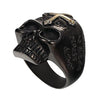 Men's Stainless Steel Rings Black Gold Skull Cross Bible Lords Prayer Gothic - InnovatoDesign