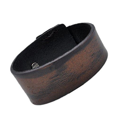 Men's Bracelet Vintage Genuine Leather Wrist Band Cuff Bracelet ...
