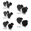 Men's 6mm Stainless Steel Stud Earrings Black - InnovatoDesign