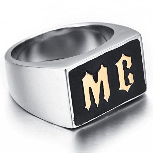 Mcc Silver Rings Men Stainless Steel MC Biker Ring Silver Gold – Innovato Design