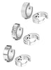 3 Pairs Stainless Steel Men Women Hoop Earrings CZ Huggie Earrings Ear Piercing 18G-Earrings-Jstyle Jewelry-Silver-Innovato Design