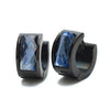 Stainless Steel Black & Multiple Crystal Studs Hoop Men Earrings - InnovatoDesign