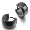 Men's Stainless Steel Stud Hoop huggie Earrings Black - InnovatoDesign