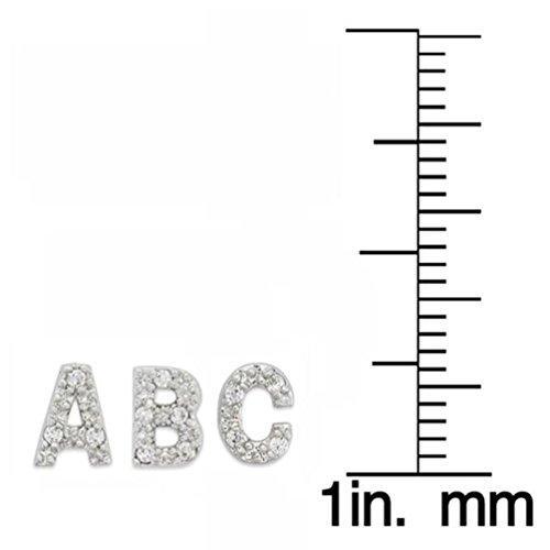 925 Sterling Silver CZ Simulated Diamond Stud Earrings Fashion Alphabet Letter Initial Earrings-Earrings-Innovato Design-A-Innovato Design