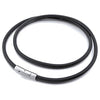 Men's 6mm Wide Stainless Steel Genuine Leather Cord Necklace Chain 14~40 Inch - InnovatoDesign