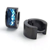 Stainless Steel Men Hinged Hoop Stud Earrings Set, 2pcs, Color Blue Black-Earrings-KONOV-Innovato Design