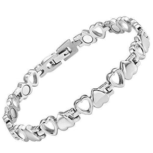 Women Love Heart Titanium Magnetic Therapy Bracelet Adjustable-Bracelets-Innovato Design-Innovato Design