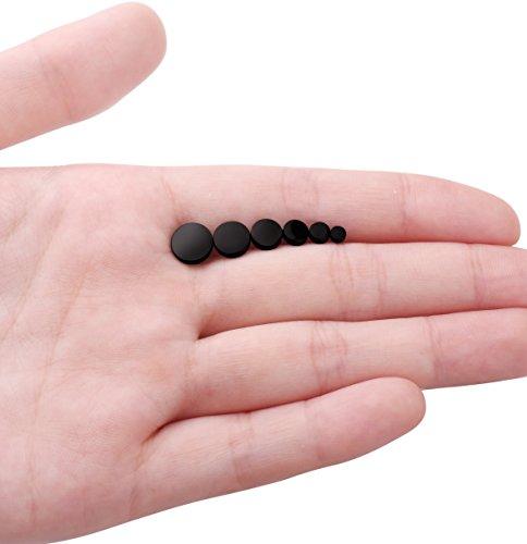 Stainless Steel Black Stud Earrings for Men Women, 3mm-8mm Available-Earrings-Innovato Design-Diameter: 3mm-Innovato Design