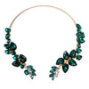 Fashion Jewelry Chain Green Glass Rhienstone Crystal Statement Pendant Bib Necklace-Necklaces-Innovato Design-Innovato Design