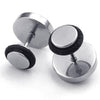 Men Stainless Steel Stud Earrings, Black-Earrings-KONOV-Innovato Design