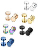 6 Pairs Stud Earrings for Men Women Ear Piercing Ear Plugs Tunnel 18G