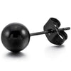 Men,Women's 3~8mm 12 PCS Stainless Steel Stud Earrings Bead Ball Set 6 Pairs-Earrings-Innovato Design-Black-Innovato Design