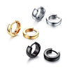 Stainless Steel 2mm 4mm 6mm Huggie Hoop Earrings Gold Silver and Black 3 Set - InnovatoDesign