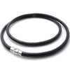3 mm Men Women Genuine Leather Cord Necklace Chain Black