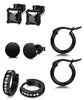 4 Pairs Stainless Steel Hoop Earrings for Men Women Stud Earrings CZ Huggie Piercing 18G-Earrings-Jstyle Jewelry-A: 4 Pairs Silver-Innovato Design