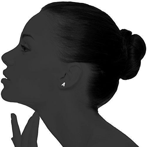 925 Sterling Silver CZ Simulated Diamond Stud Earrings Fashion Alphabet Letter Initial Earrings-Earrings-Innovato Design-A-Innovato Design