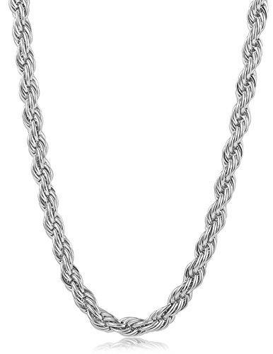 4MM Stainless Steel Twist Rope Chain Necklace for Men Women-Necklaces-Innovato Design-18.0 inches-Innovato Design