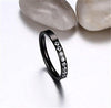 Women Black Fashion Jewelry 3mm Stainless Steel Thin Wedding Ring CZ Zircon Engagement Promise Band-Rings-Fashion Month-3-Innovato Design