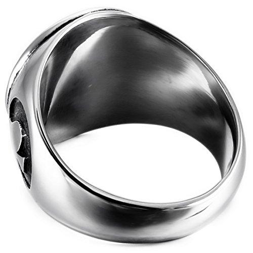 Men's Stainless Steel Ring Silver Tone Black Ace of Spades Poker Card-Rings-Innovato Design-7-Innovato Design