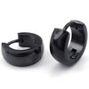Men Stainless Steel Classic Plain Cambered Stud Huggie Hoop Earrings Set, Black - InnovatoDesign