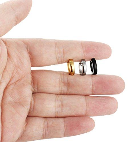 Stainless Steel Men Women Hoop Earrings Huggie Ear Piercings-Earrings-Innovato Design-A: Diameter 12mm (3 Color)-Innovato Design