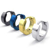 Men Stainless Steel Classic Plain Huggie Hinged Hoop Earrings, 4 Pairs, Black Blue Gold-Earrings-Innovato Design-Innovato Design