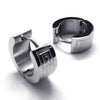 Men's Huggie Hoop Earrings - Stainless Steel Hinged Hoops With Vintage Chain Detail
