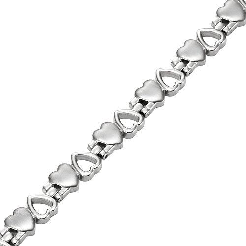 Women Love Heart Titanium Magnetic Therapy Bracelet Adjustable-Bracelets-Innovato Design-Innovato Design