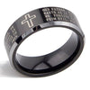 8mm Black Tungsten Carbide The Lord's Prayer Polished Finish Wedding Band Ring