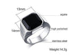 Fashion Stainless Steel Signet Rings with Black Agate Onyx for Men-Rings-Innovato Design-7-Innovato Design