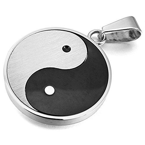 Stainless Steel Matte Finished Yin Yang Pendant Necklace-Necklaces-Innovato Design-Innovato Design