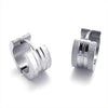 Stainless Steel Men Huggie Hinged Hoop Stud Earrings Set, 2pcs, Color Silver-Earrings-KONOV-Innovato Design